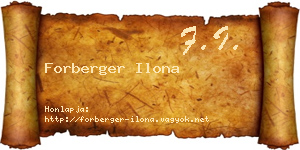 Forberger Ilona névjegykártya